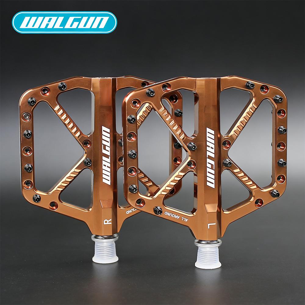 WALGUN Mtb Bicycle Pedals CNC Titanium Alloy Axis Road MTB Bike Pedals DU Bearings Non-slip 110*105mm Single 181g Cycling Parts