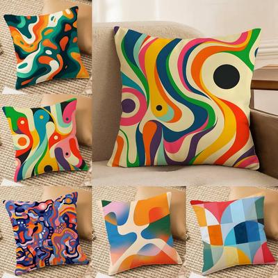 Abstrakter geometrischer Muster Kissenbezug Seidig elegant Komfort Sofa Bett Unsichtbarer Reißverschluss Strand Kissenbezug
