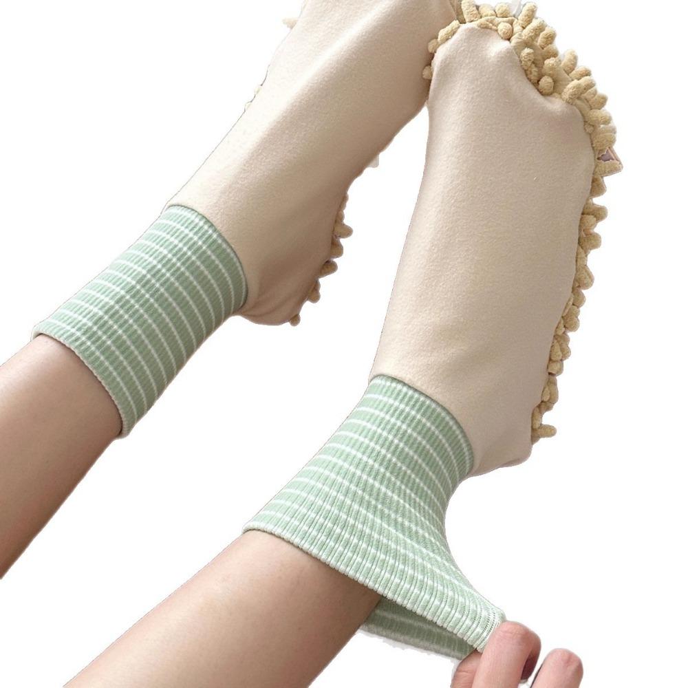Soft Lazy Mopping  Absorbent Socks Creative Foot Covers Cleaning Slippers  Home Cleaning зелёный