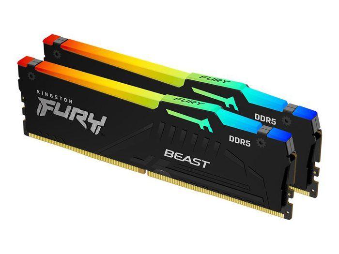 Mémoire Vive - KINGSTON - FURY Beast RGB EXPO - DDR5 32Go 6000MT/s CL36 - Dual Channel