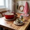 2Pcs Rustic Jute Woven Trivets Boho Hot Pads Thick Heat Resistant Round Rope Pot Holder for Cast Iron Skillet Table Decor
