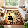 Electric Fire Guitar Fusion Non-Slip Home Carpet Design for Office Decor Living Room Bedroom Gift