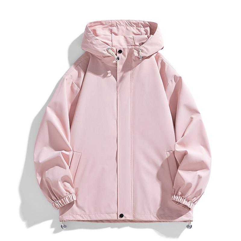 American Solid Color Jacket for Men's Spring New Trendy Loose Versatile Sports Jacket