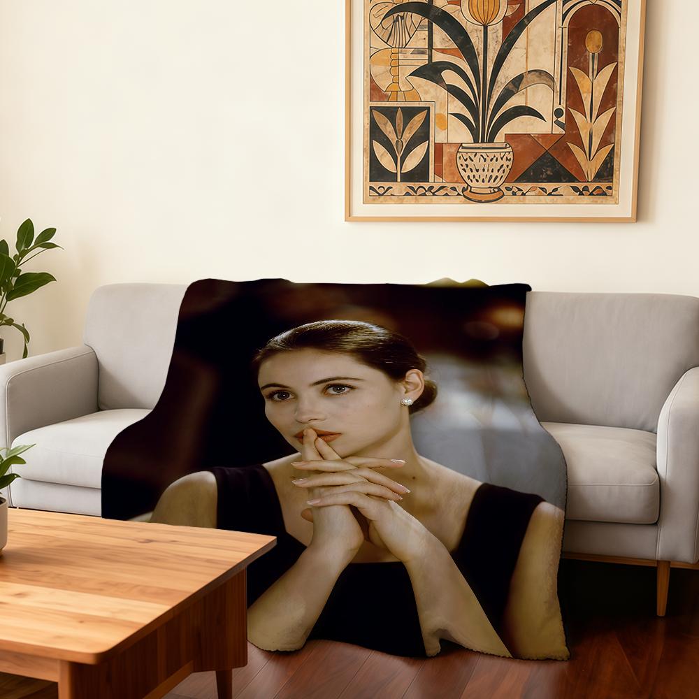 Actor E-Emmanuelle Seigner Blanket Super Warm Comfortable Plush Throw Blanket Child Home Sofa Bedroom Gift