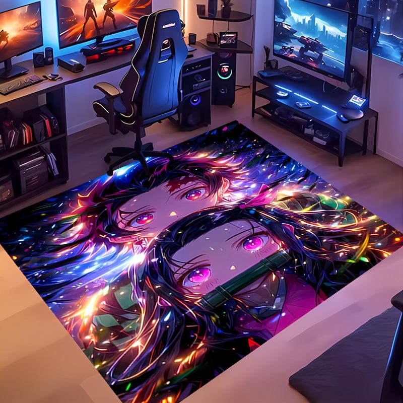 1pc Demon Slayer Entrance Mat, Non-Slip Mat Area Rug,Room Decor, Outdoor Decor, Kitchen Rug,Doormat - Machine Washable, Easy To Clean