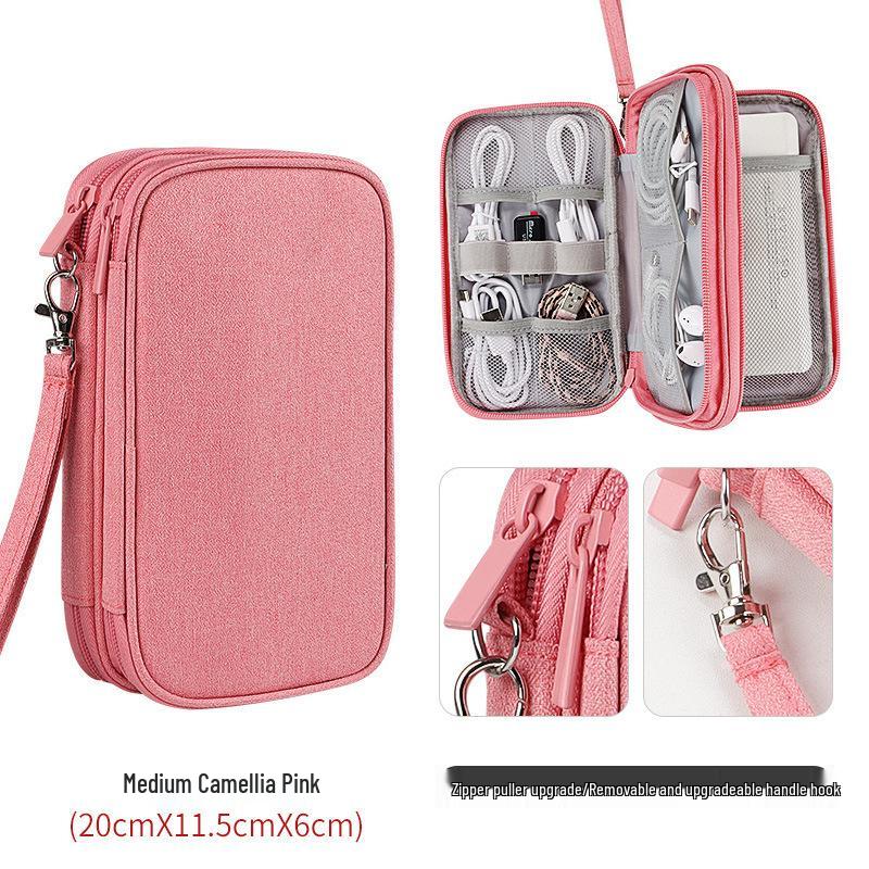 Multifunctional Digital Storage Bag with USB Flash Drive, Power Bank, and Cable Organizer
