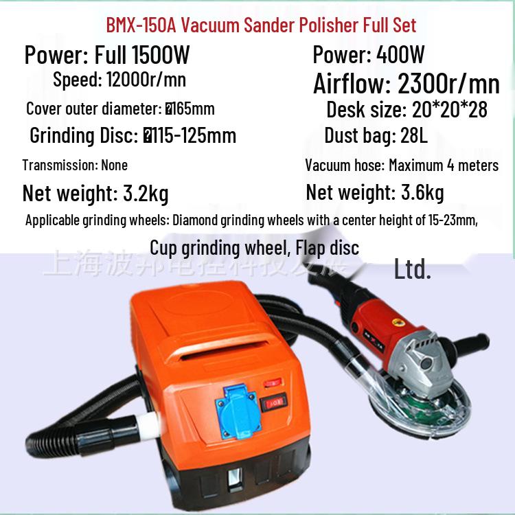 6-Inch Dustless Angle Grinder Vacuum Cover for Concrete and Stone Grinding