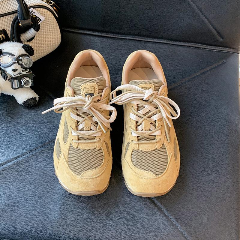 2025 spring and summer Forrest Gump shoes women's mesh breathable flat bottom new casual platform versatile running sports shoes German training shoes