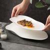 Creative Japanese Plate Irregular Shaped Long Plate Fish Plate High-End Sushi Plate Hotel Long Plate Ceramic Tableware
