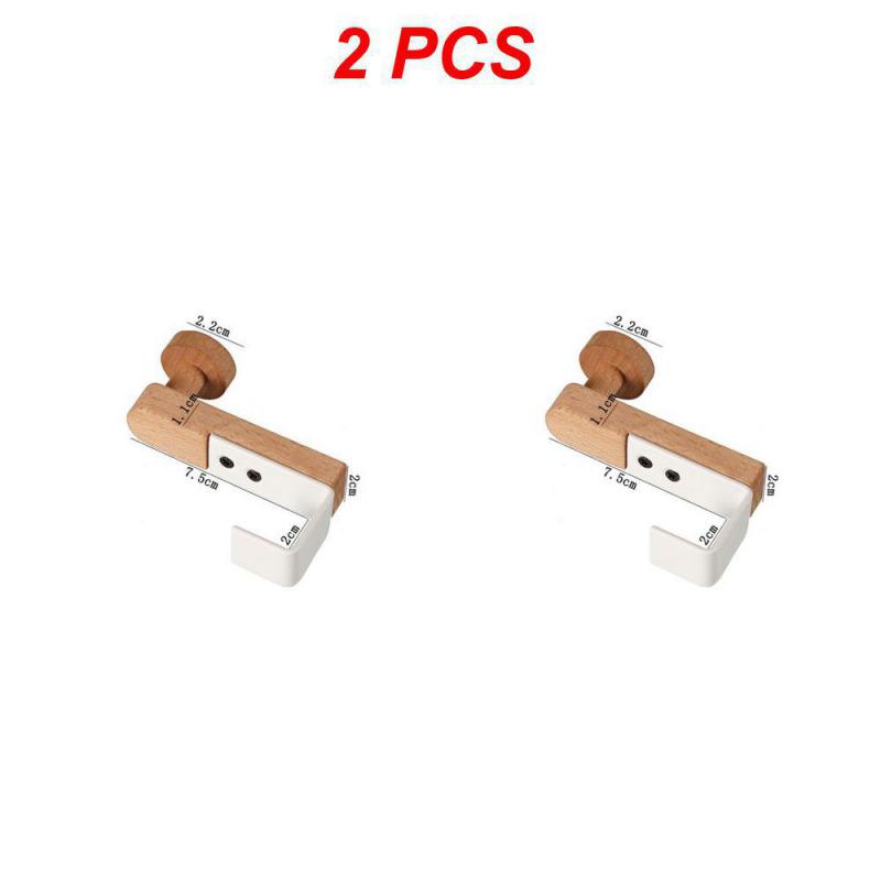 Door Back Hanging Holder Kitchen Cabinet Hook Towels Clothes Coat Bathroom Accesories Storage Hanger Iron Wooden Rack Organizer