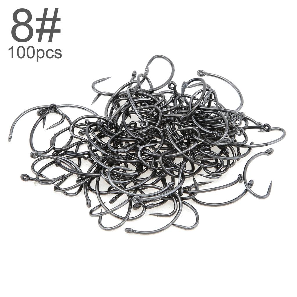 100pcs High Carbon Steel Circle Curve Shank Barbless Fishing Hooks 4-14# for Carp Fly Fishing Freshwater Tackle