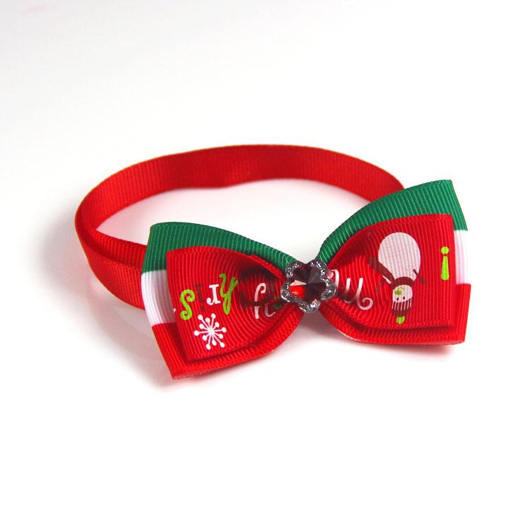 Christmas Handmake Dog Bow Ties Puppy Bowties Pet Cat Dog Bow Tie Collar for Dogs Grooming Dog Christmas Accessories