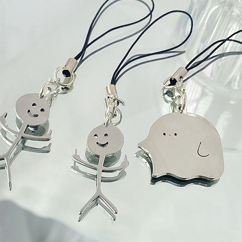 Lovely Metal Ghost Mobile Phone Lanyard Cute Ghost Phone Strap Cell Phone Chain Keychain For Halloween Gifts