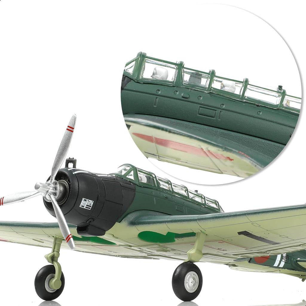 NUOTIE Japanese Type 97 Naval Attack Aircraft Model World War II Retro Fighter Metal Diecast Aircraft Model for Adult Military Enthusiast Collection