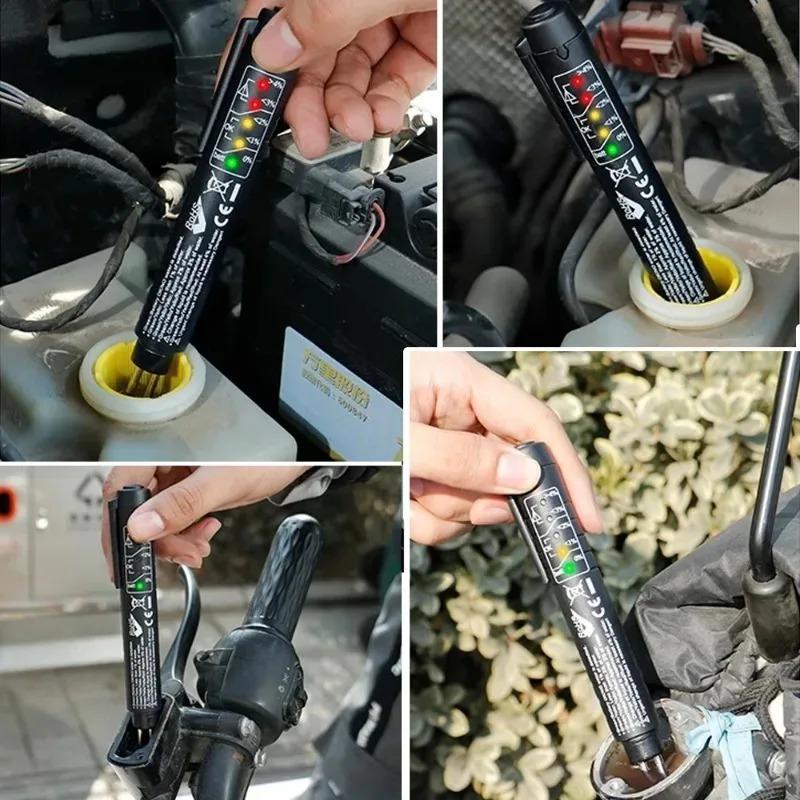 Test Pen For Car Brake Oil 5 LED Indicator Display Battery Testers Accurate Oil Quality Check Pen Car Testing Tools