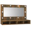 VidaXL Armoire à Miroir avec LED Armoire de Rangement Miroir de Maquillage Meuble de Salle de Bain Maison Intérieur Chêne 820457