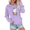 Women's Fashionable, Casual, Comfortable Round-neck, Hooded, Long-sleeved, Halloween-print Warm Sweater