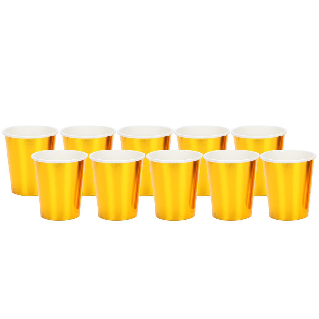 20pcs Paper Cups Drinking Compostable Cup Recyclable Juice Cup for Party Coffee TeaGold