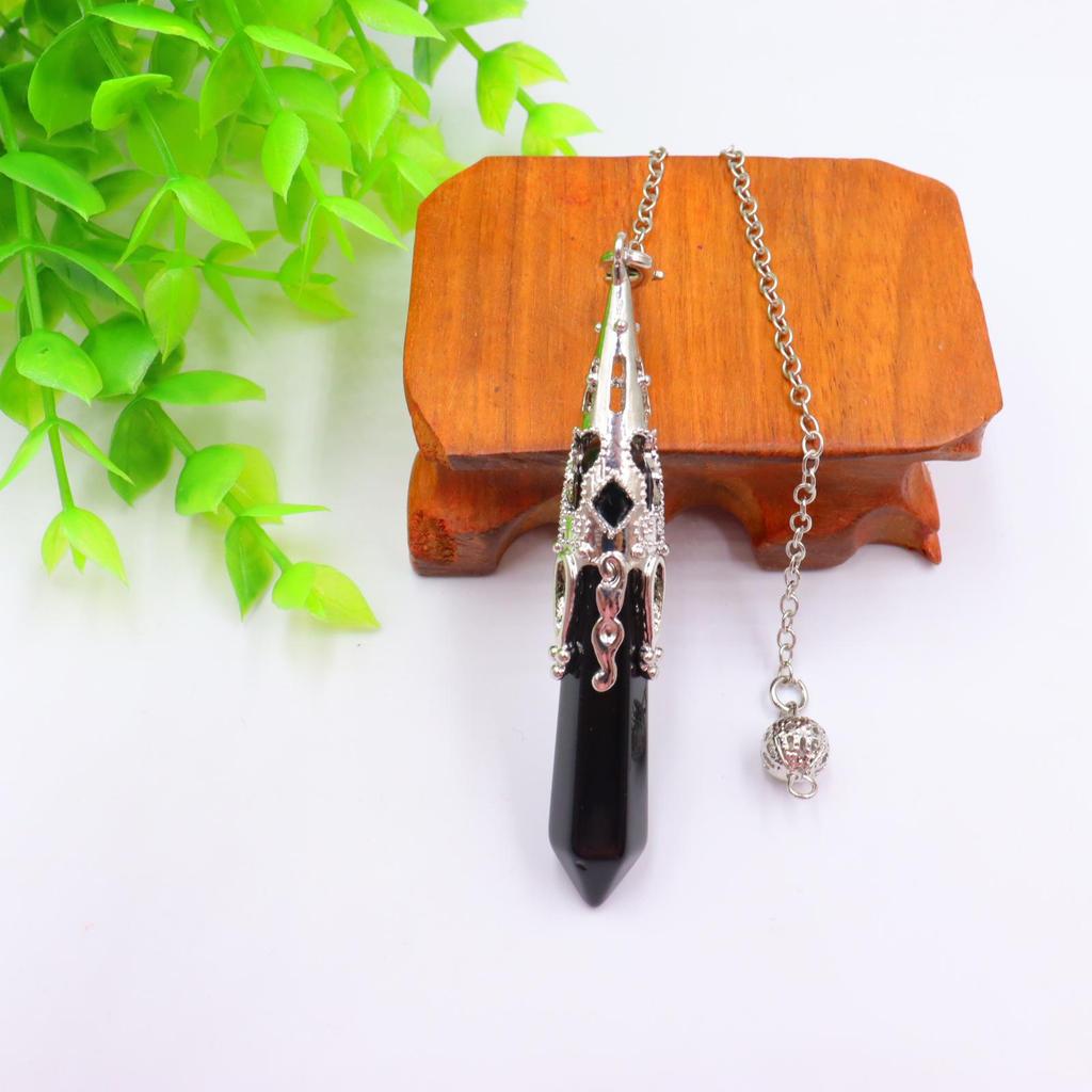 Amethyst Six-Sided Pillar Bullet Pendant Necklace for Women