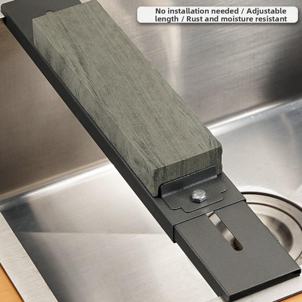 Retractable Sink Mounted Sharpener Stand Carbon Steel Whetstone Grinder Rack  Household