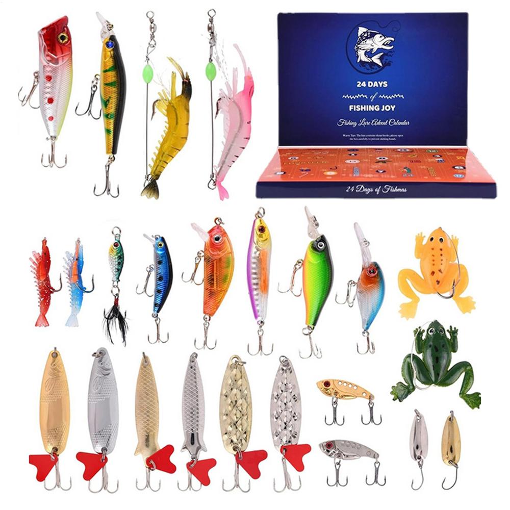 Christmas Countdown Fishing Lure Calendar 24 Grids Fishing Lure Calendar Christmas Countdown 24 Days Countdown Seasonal Decor