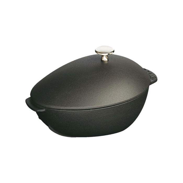 Moulière - Staub - 1102523 - Cast Iron - 25 cm - Matte Black - Nickel-Plated Knob