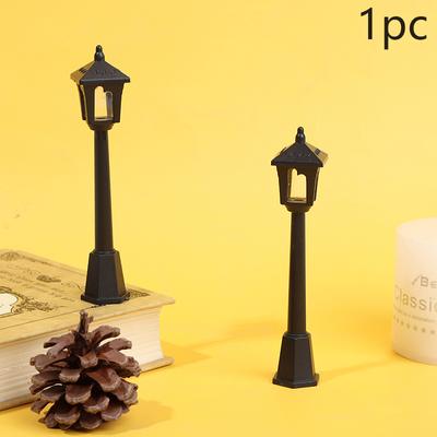 Miniature Street Lamp Post LED Lights Christmas Park Bench & Streetlight Micro Landscape Fairy Garden Ornament Dollhouse Decor