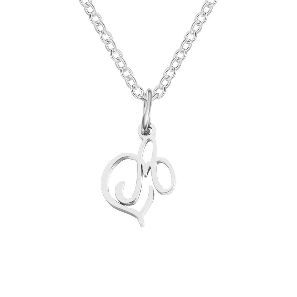 St. Delan Versatile 26-Letter Stainless Steel DIY Necklace Pendant