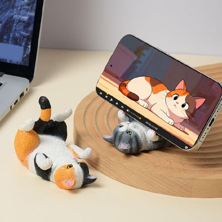 Miniature Cats Resins Statue Desk Organizers Phone Stand Creative Space Saving Decors Cute Functional Home Office Accessories