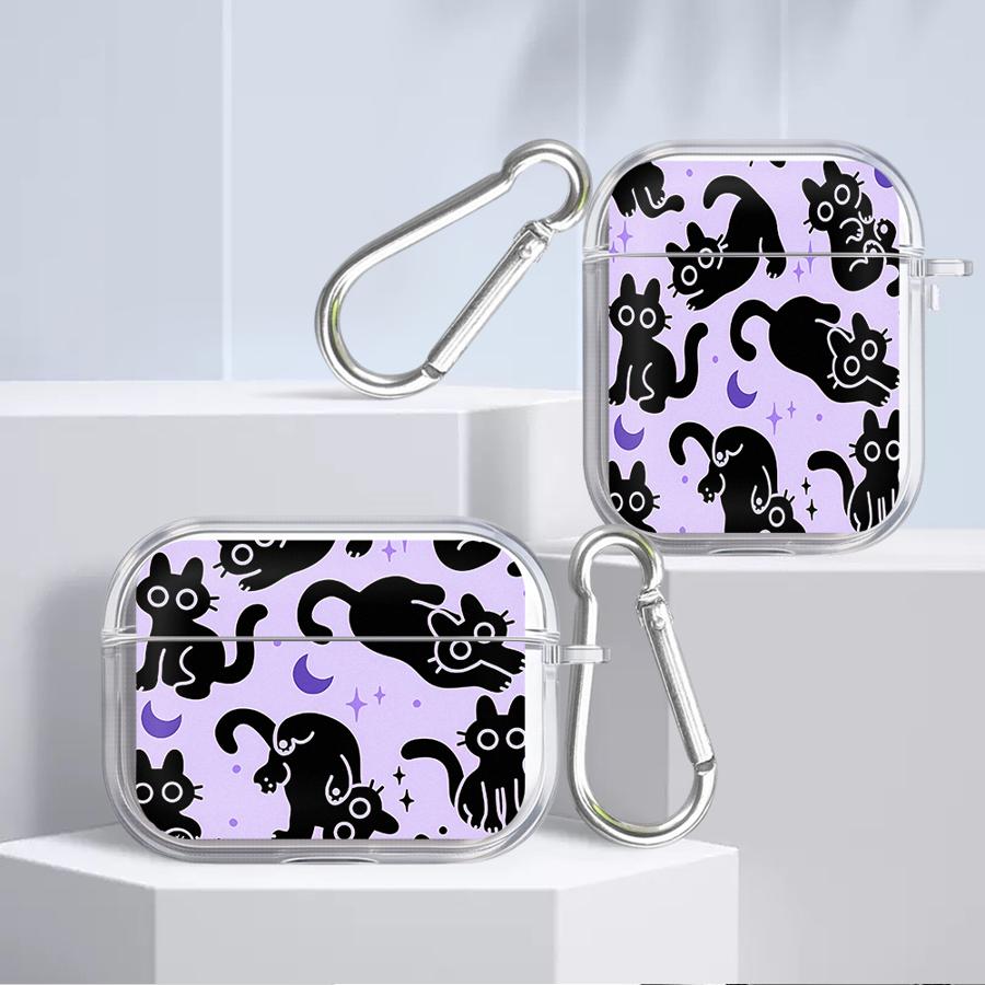 Cute Cat Lovely Clear Earphone Cases Cover Case For Airpods 3 2 1 Pro Pro3 Pro2 4