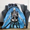 1pc dragon guitarThemed Blanket Soft Flannel All Season Cozy Throw with Bold Graphic Print, Travel, or Holiday Gift for Family & Friends