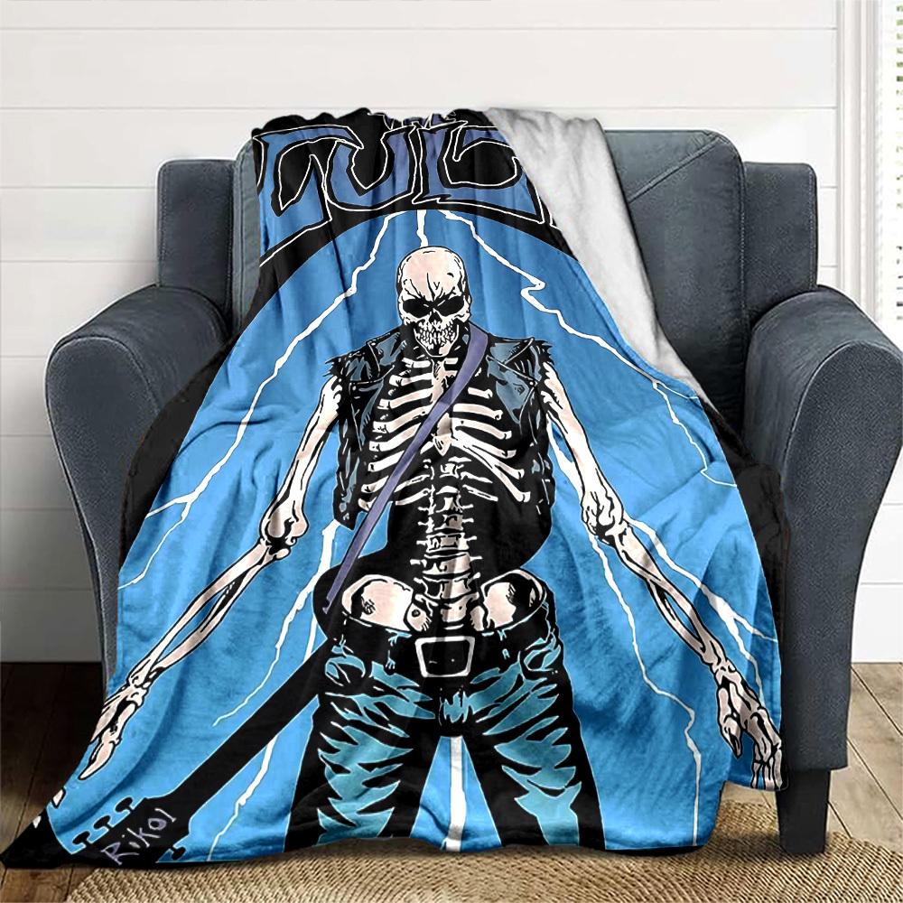 1pc dragon guitarThemed Blanket Soft Flannel All Season Cozy Throw with Bold Graphic Print, Travel, or Holiday Gift for Family & Friends
