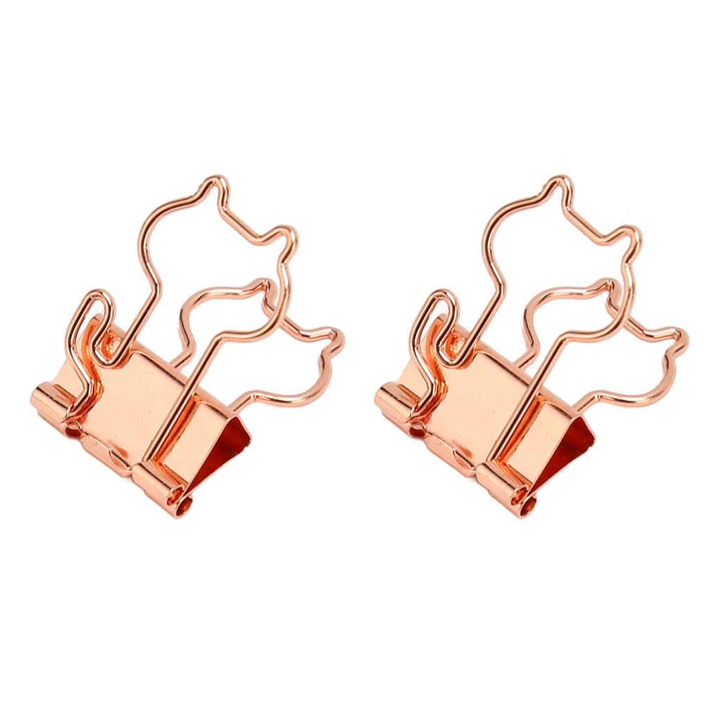 100 Pcs  Clips Metal Hollow Cat Shape  Gold Small  Clips for Office Documents Certif