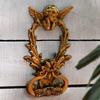 Brass Cherub with Dragon Face Door Knocker - Royal Touch Door Decoration - Gold Entrance Accessories for Home - 19.05 Cm