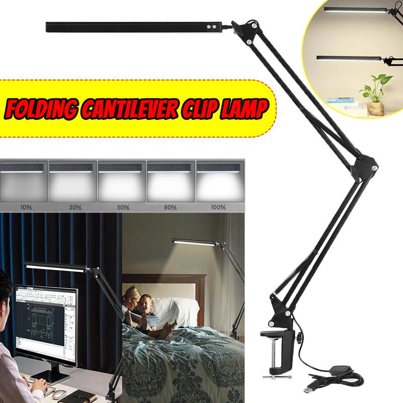 

Светодиодная настольная лампа PDTO с зажимом, настольная лампа для чтения, домашнего офиса, учебы, 3 цветовых режима