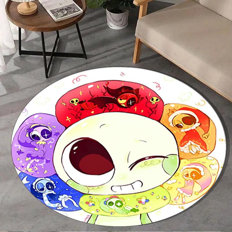 1PC Colorful Cartoon Dandy Round Rug, Non-slip Chair Mat, Home Decor, Circle Carpet Perfect for Office, Bedroom, Living Room,Christmas gift