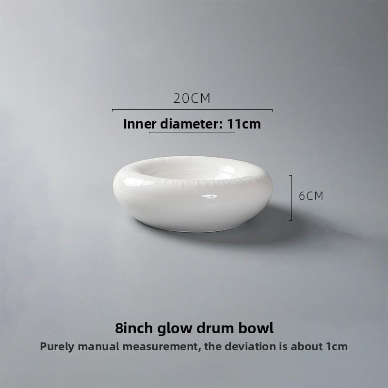 Белая Двухслойная Изоляционная Тарелка Сервировочная Тарелка Керамическая Круглая Глубокая Суповая Тарелка Блюдо для Закусок Блюдо для Лосося Ресторанная Посуда