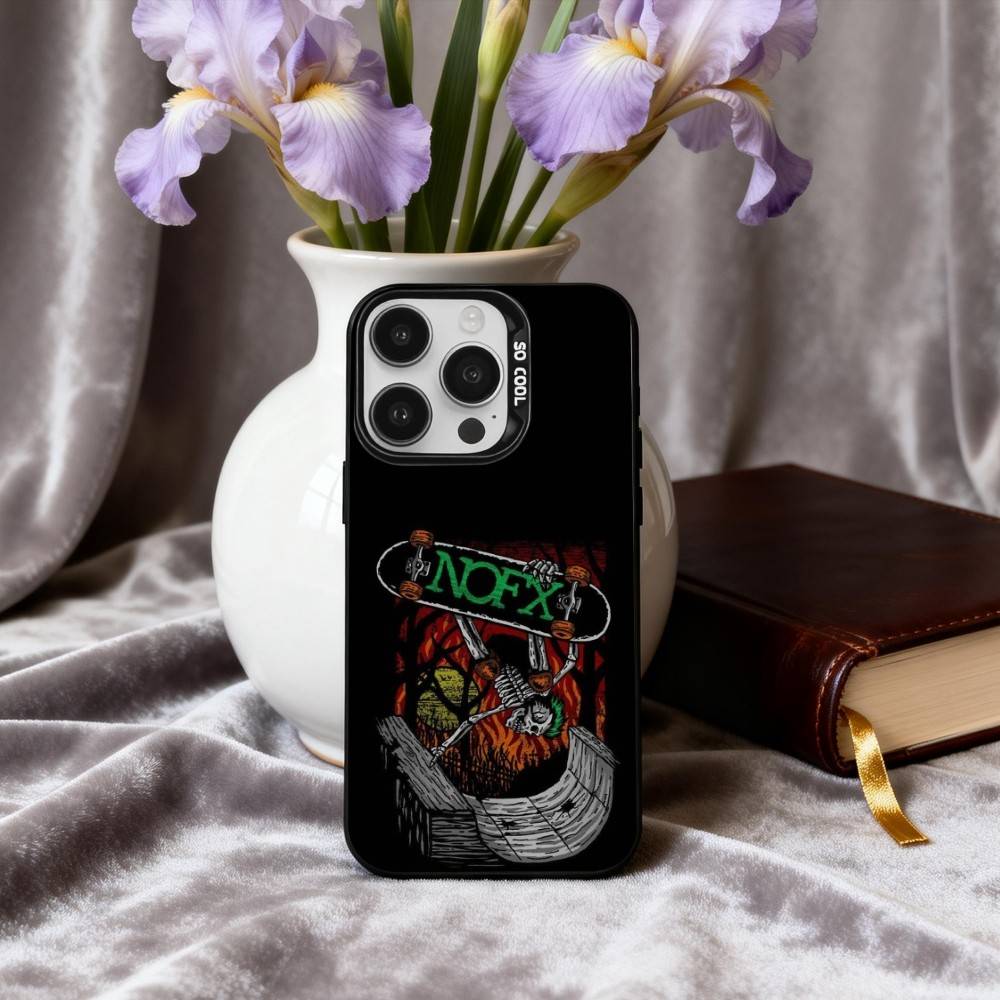 Punk N-Nofx-X Band Phone Case For iPhone17,16,15,14,13,12,11 Plus,Pro Max Black Candy Silver Plated Cover