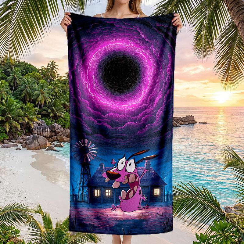 Large Beach Towel Quick Dry Absorbent Towel For Beach IndoorCourage the Cowardly Dog