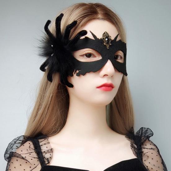 Cosplay Face Cover Beautifully Portable Decorative Fabric Halloween Costume Party Half-face Eyes Feather Masque for Daily Wear