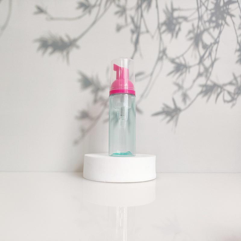 60ml Portable Transparent Green Facial Cleanser Foaming Bottle
