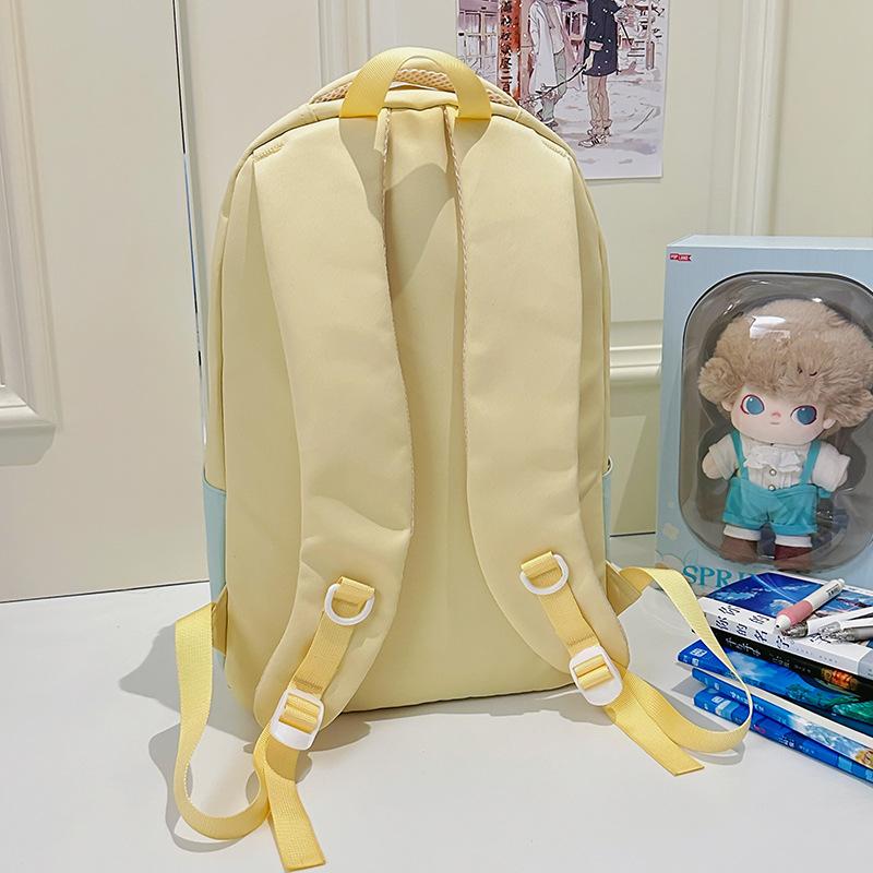 School bag Korean version fashionable versatile backpack new large-capacity literary college style school bag contrasting color casual simple backpack