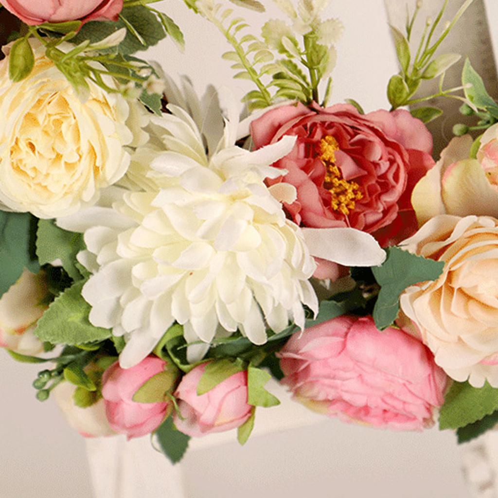 Artificial Peony Wreath Peony Flower Spring Wreaths for Wall Wedding Party Home Decor