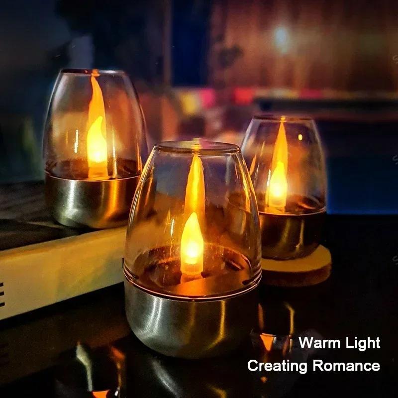 LED Solar Candles Light Flameless Outdoor Waterproof Candles Lamp For Bar Outdoor Camping Decoration Wedding Party Solar Lamp