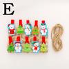10Pcs/set Christmas Santa Claus Wood Clips Mini Wooden Clothes Photo Paper Pin Clothespin Craft Clip