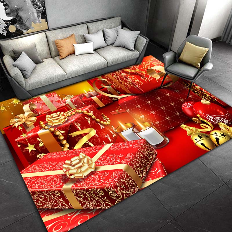 Alfombra con adornos navideños para sala de estar, decoración del hogar, sofá, mesa, alfombra para superficie grande, felpudo de entrada para dormitorio, alfombra antideslizante para Baño