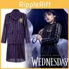 Kostým Wednesday Addams pro dívky z polyesterové látky Halloween Cosplay Hraní rolí
