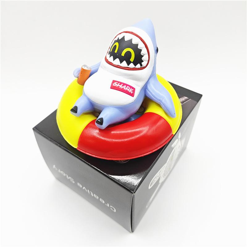 

Милый надувной акулий плот для бассейна, игрушка-модель для декора автомобиля и чехол для компьютерных аксессуаров