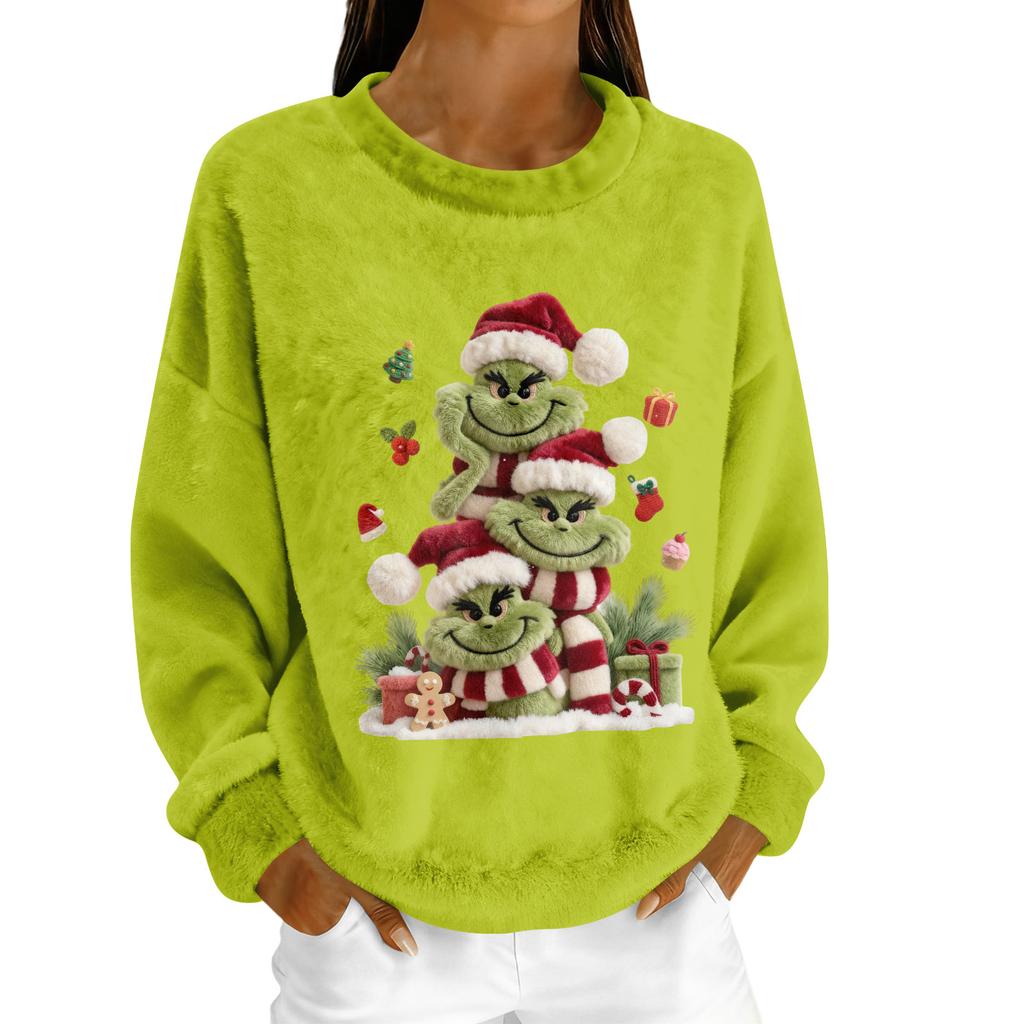 Damen Fleece-Hoodie Langarm Rundhals Lässig Bequem Locker geschnitten Leicht Damen-Hoodie