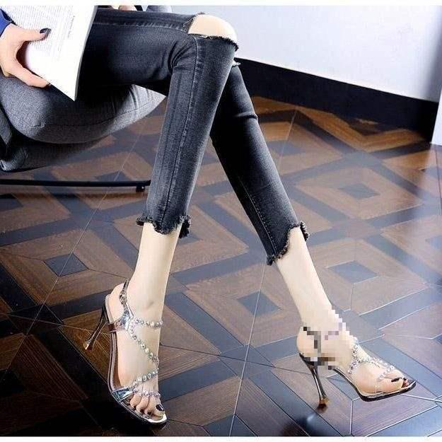 Fairy Rhinestone Stiletto High Heels | 2025 Summer Versatile Sandals